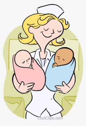 Enfermera Con Bebés Libres De Derechos Ilustraciones - Pediatric Nurse Clip Art #2969063