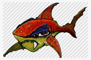 Hand-drawn Cartoon Alien Shark By Aaron Goodson - Snapper #2969372