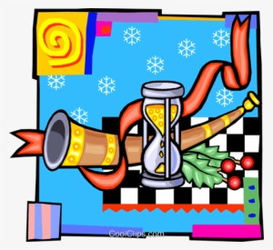 Hourglass, Trumpet, Ribbon Royalty Free Vector Clip - Royalty-free #2971398