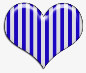 Blue And White Striped Heart #2971567