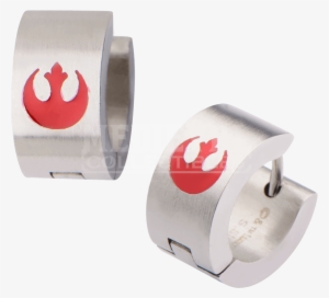 Star Wars Rebel Alliance Huggie Earrings - Super-heroes Star Wars Stainless Steel Pvd Rebel Alliance #2971661