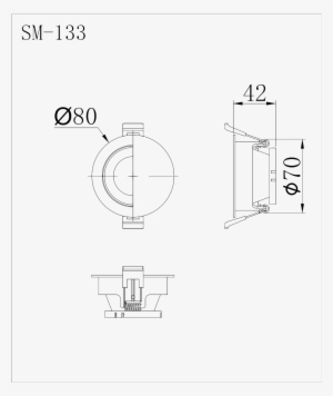 Anti-glare Eyelid Fixed Outer/internal Tilt Downlight - Diagram #2972160