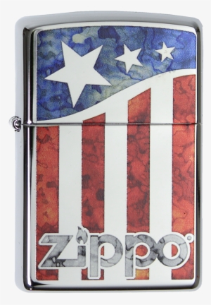 Image - Zippo Us Flag High Polish Chrome Regular Lighter #2973099