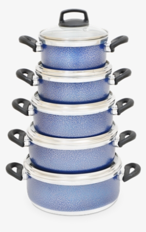 Conjunto De Caçarolas 5 Peças Azul Alça Baquelite E - Bag #2974277