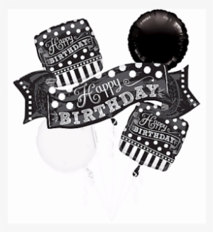 Anagram Balloon Bouquet Kit Black & White Chalkboard #2974587