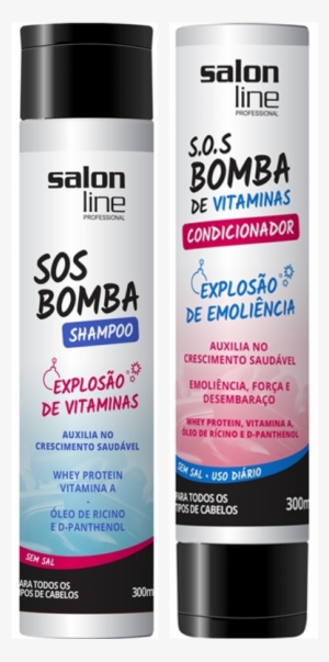 Shampoo Salon Line Sos Bomba Vitamina 300 Ml - Shampoo Para Crescimento De Cabelo #2977807