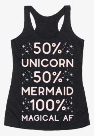 50% Unicorn 50% Mermaid Racerback Tank Top - Jesus Save Me Blue Jean Baby Born #2978059