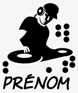 Sticker Prénom Personnalisable Dj Musique & Cinema - Stickers Dj #2978824