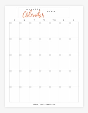 Blank Calendar Printable Pdf Page - Calendar #2978916