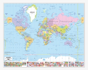 Póster Mapamundi Con Banderas - Durable 7211/19 Desk Mat With World Map #2979377