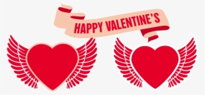 Valentine's Day Heart With Wings 3688*1616 Transprent - Vector Graphics #2979912