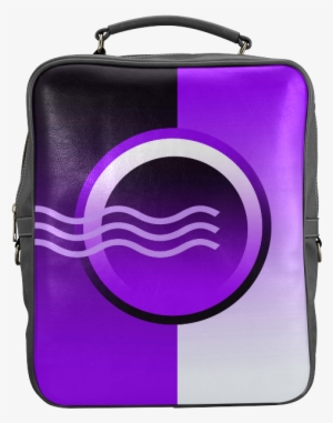Purple Circle Button Book Bag Square Backpack - Briefcase #2980204