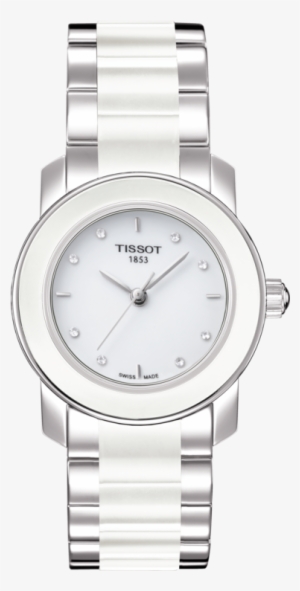 Tissot Cera - Tissot T-trend Cera White Ceramic Diamond Ladies Watch #2980783