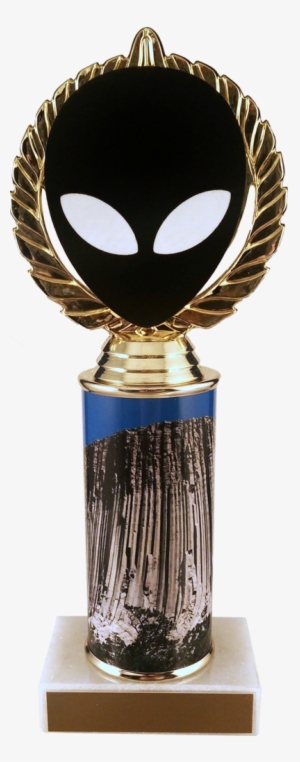 Alien Vector Cut Logo Trophy With Metal Roll Column - Devils Tower National Monument #2981695