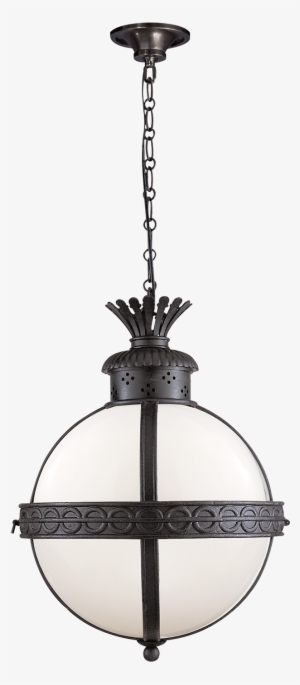 Crown Top Banded Globe Lantern In Blackened Rust With #2982975