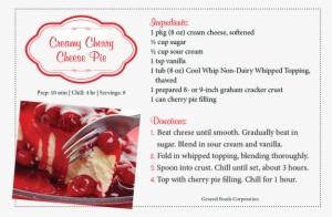 Top 5 Favorite Pies - Cherry Pie Recipe Card #2983665