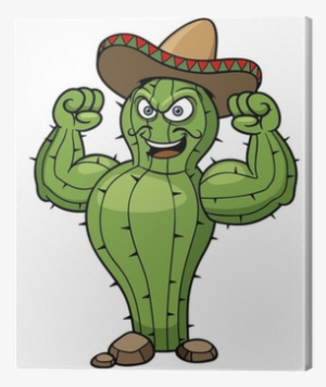 Vector Illustration Cartoon Mexican Cactus Canvas Print - Cactus Animado #2984075