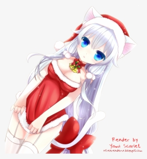 Navidad De Animes - Anime Girl White Hair Christmas #2984742