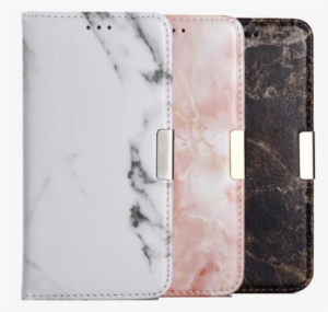 Waloo Marble Texture Leather Wallet Case For Iphone - Mobile Phone #2985437