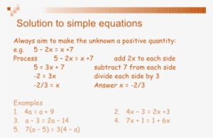 Example Of Solution Of Simple Equations - Andres Marvi #2985451