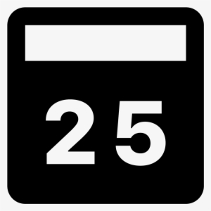 This Icon Is Depicting A Calendar With A Number 25 - Room Number #2985918