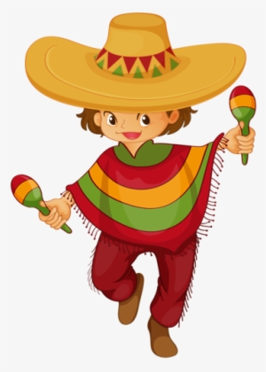 Mexican Poncho Png Download - Mexican Boy Clipart #2986424