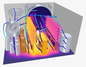 A Comsol Model Example Of Electronic Cooling In A Psu - Computer #2987381