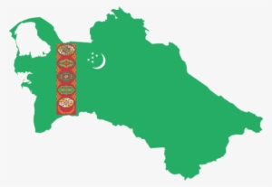 Flag Of Turkmenistan Turkmen Soviet Socialist Republic - Turkmenistan Flag Map #2988938