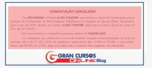 Concurso Fab Cancelado - Gran Cursos Online #2989107