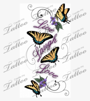 Love Tattoo Clipart Butterfly - Cross With Banner Tattoo #2993084