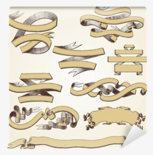 Vintage Decorative Banners, Ribbons, Parchments, Vector #2994872