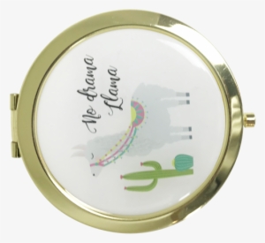 No Drama Llama Mirror Gold Rim - Circle #2995817
