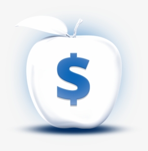 3d White Apple Dollar Sign Featuredcontent - Sales And Marketing Symbol #2997019