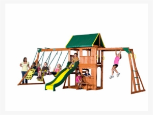 Prairie Ridge Wooden Swing Set With Monkey Bars #2997531