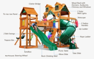 Alpine Wave Slide - Gorilla Playsets Malibu Navigator Swing Set | Swing #2997612