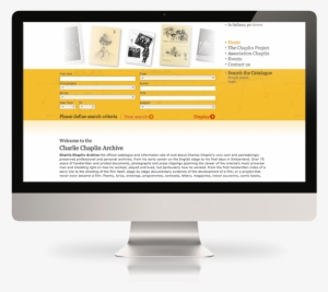 The Charlie Chaplin Archive Website On A Desktop Computer - Design #2997967