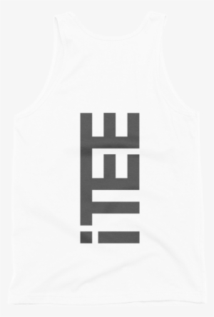 Itee White Vertical Logo Back Fine Jersey Tank - Men's Tank Top, White #2998396