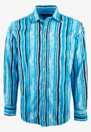 David Smith Australia Aqua Hamilton Watercolor Shirt - Blouse #30249