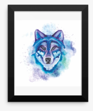 Watercolor Wolf Framed Photo Paper Poster - Watercolor Painting Of A Purple Ather Flip Phone Case #32377