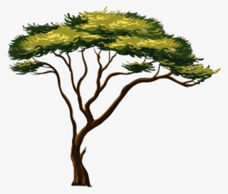 African Trees Silhouette At Getdrawings - Wall Sticker Safari Animals #32542