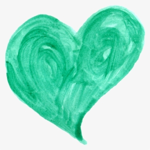 Mob Ultra, Wallpaper Album, Watercolor - Green Water Color Heart #32896