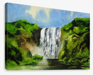 Waterfalls Painting 10 2018 Canvas Print - Canvas Print #33120