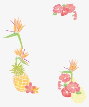 Freeuse Stock Pineapple Clip Art Small Fresh Tree Borders - Watercolor Pineapple And Floral #34548