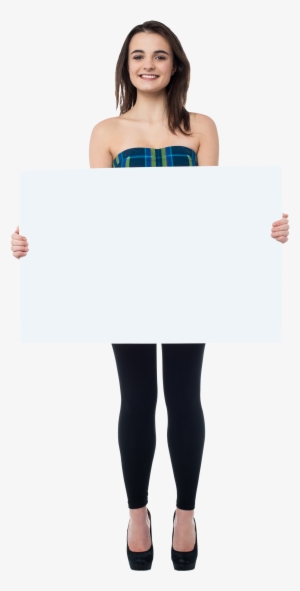 Girl Holding Banner Hd Free Png Image - Png Girl Pic Hd #34698