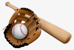Baseball Glove And Bat - Free Clip Art Baseball Mit #34773