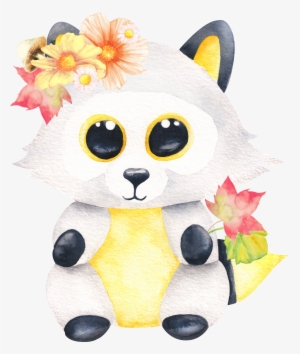 Animal Flower Forest Fall Fox - Clip Art #34787