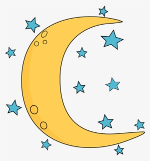 Crescent Moon And Stars Clipart #35279