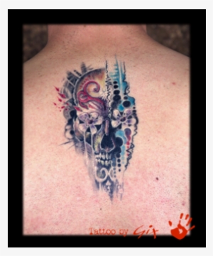 Sugarscull Watercolor Freehand Color Back - Tattoo #35342