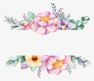 Watercolor Flower Border Png - Watercolor Flowers Frame Png #36917