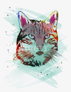 Do Unique Watercolor Tshirt Design For You And Your - Tabby Cat #38521